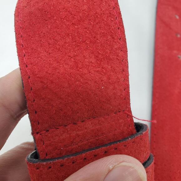 Vintage Elite Women Red Casual Gold Tone Buckle Belt Western Retro main image 6